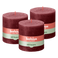 Bolsius - Rustieke Kaars - 3 Stuks - Bordeaux Rood - 10 x 10cm - 62 Branduren