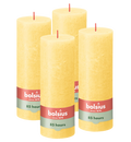 Bolsius - Rustieke Kaars - 4 Stuks - Geel - Sunny Yellow - 19cm