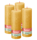 Bolsius - Rustieke Kaars - 4 Stuks - Geel - 19cm