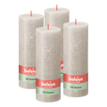 Bolsius - Rustieke Kaars - 4 Stuks - Licht Grijs - 19cm