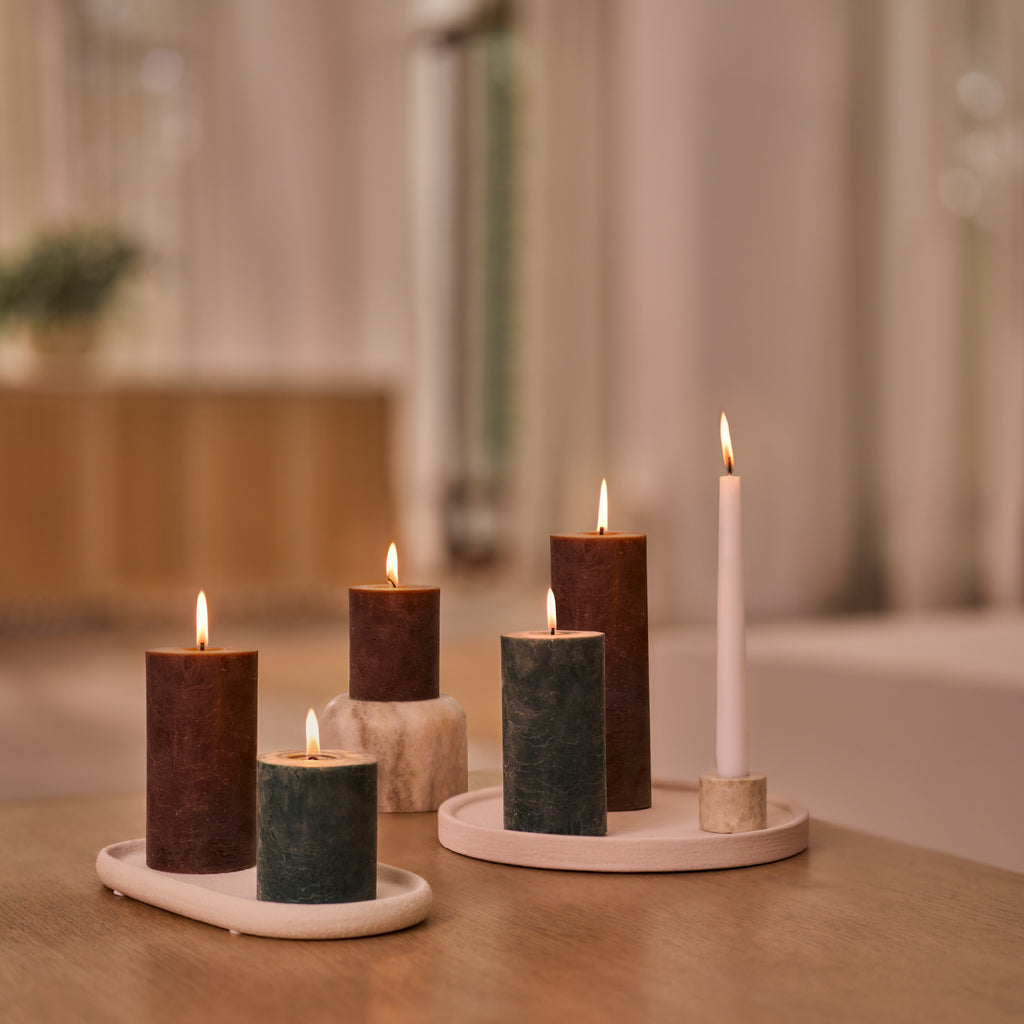 Bolsius - Rustieke Stompkaarsen - 4 Stuks - Bruin - 19cm - 85 branduren