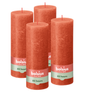 Bolsius - Rustieke Kaars - 4 Stuks - Oranje - 19cm