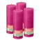 Bolsius - Rustieke Stompkaarsen - 4 Stuks - Fuchsia Roze - 19cm - 85 branduren