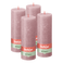 Bolsius - Rustieke Kaars - 4 Stuks - Oud Roze - 19cm