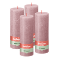 Bolsius - Rustieke Kaars - 4 Stuks - Oud Roze - 19cm