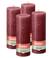Bolsius - Rustieke Kaars - 4 Stuks - Bordeaux Rood - 19cm