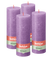Bolsius - Rustieke Kaars - 4 Stuks - Paars - Violet - 19cm