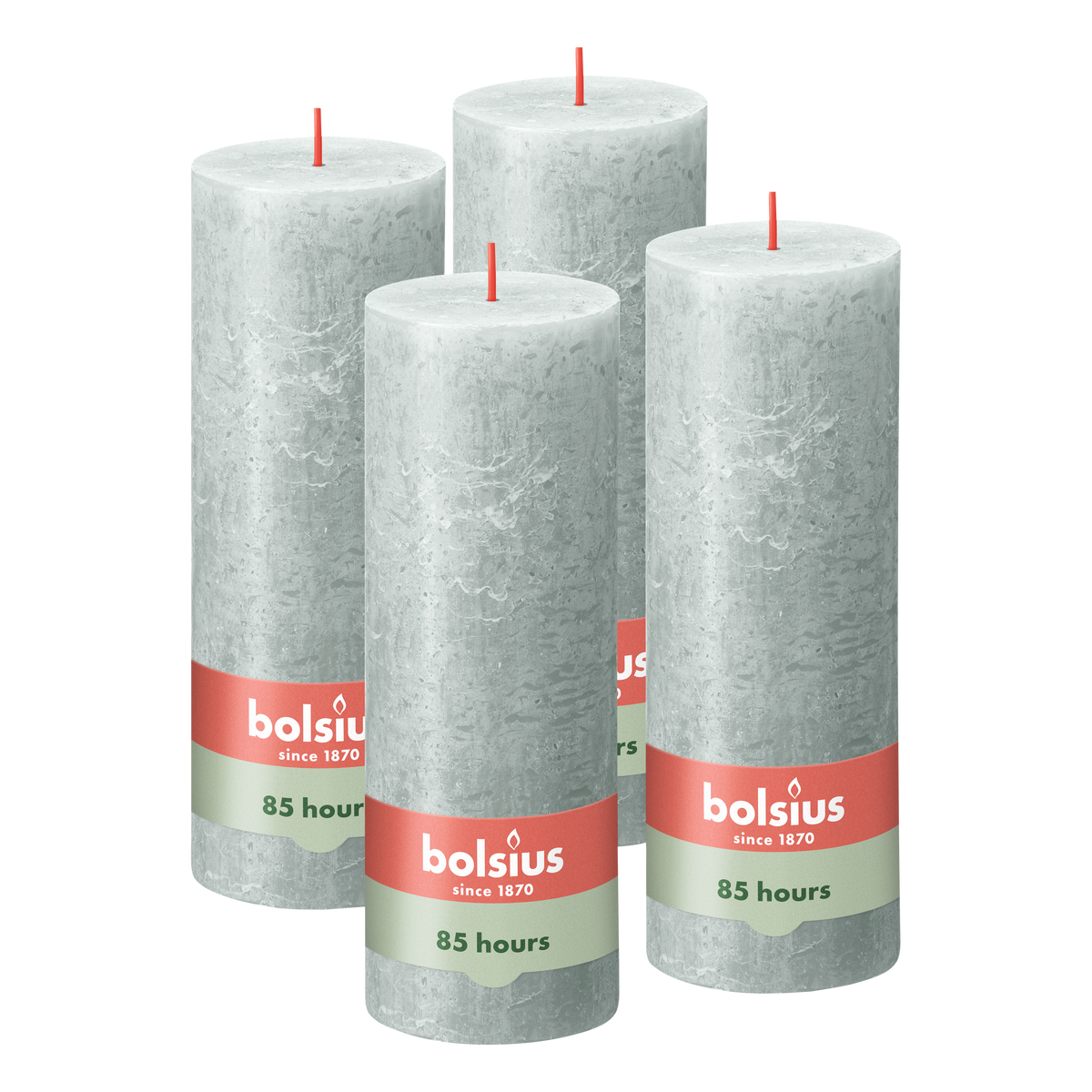 Bolsius - Rustieke Kaars - 4 Stuks - Jade Groen - 19cm