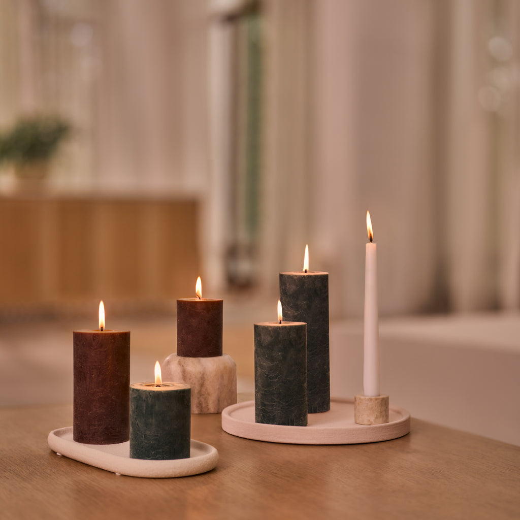 Bolsius - Rustieke Stompkaarsen - 4 stuks - Groen - 19cm - 85 branduren