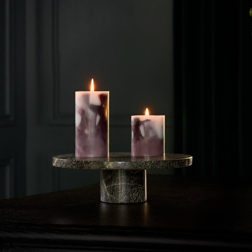 Bolsius Stompkaars - Marble - Rood - 13 cm - 60 Branduren