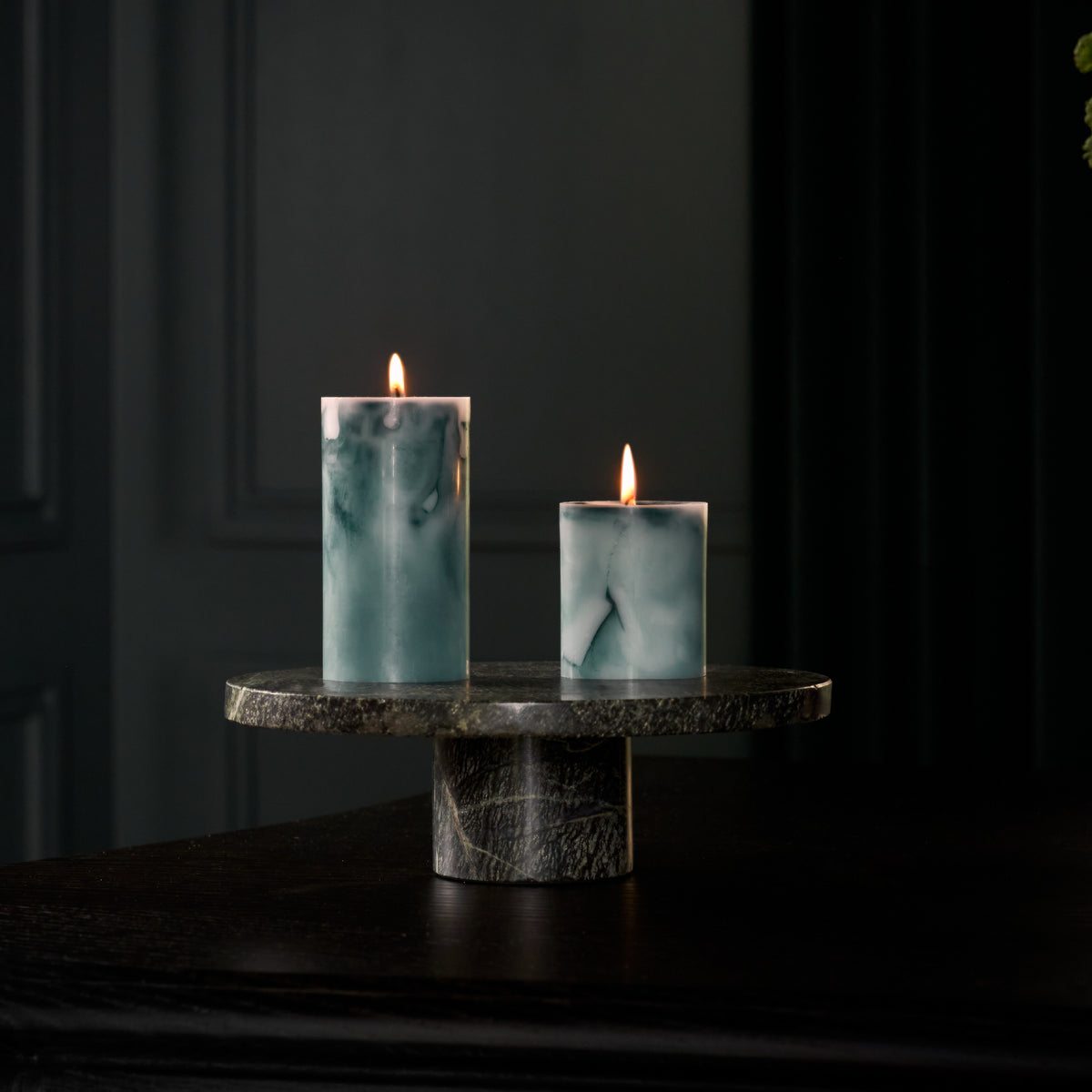 Bolsius Stompkaars - Marble - Groen - 13 cm - 60 Branduren