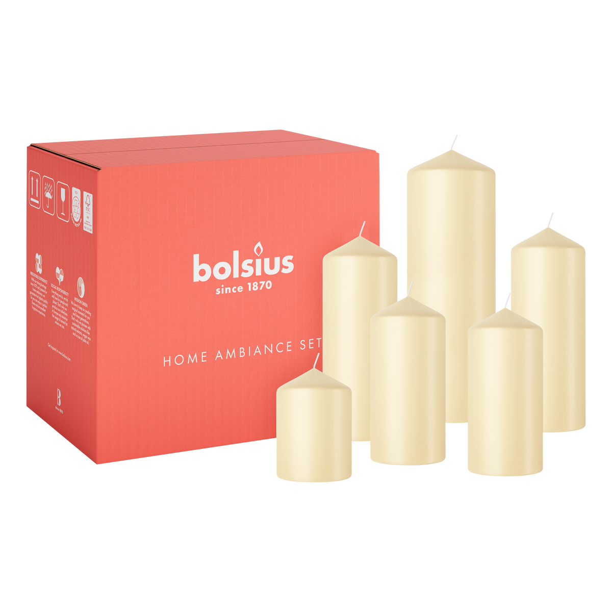 Gladde Stompkaarsen set - Oat Beige