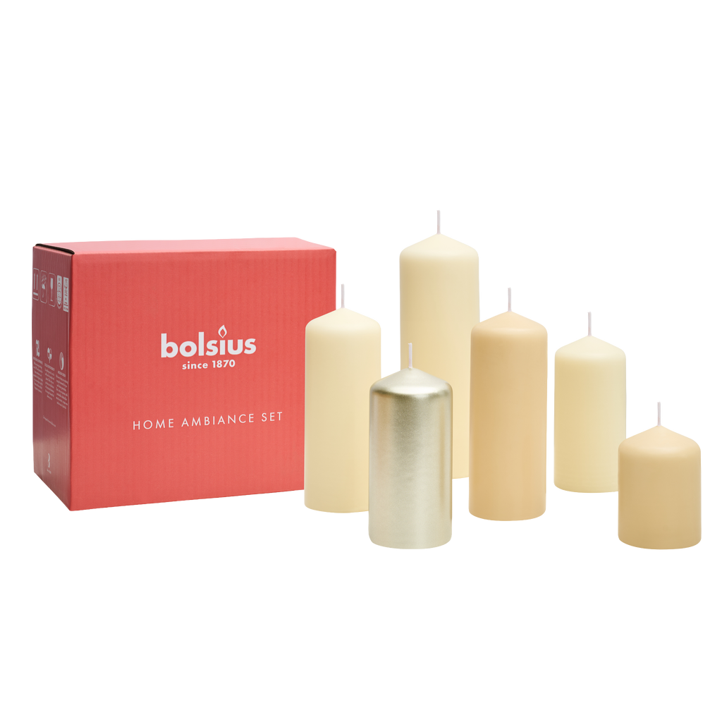 Bolsius - Gladde Stompkaarsen set - Pillow Talk - Ivoor Beige - 6 Stuks