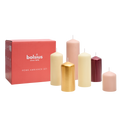 Bolsius - Gladde Stompkaarsen set - Haptic Luxuries - Ivoor Roze Goud Rood Beige - 6 stuks