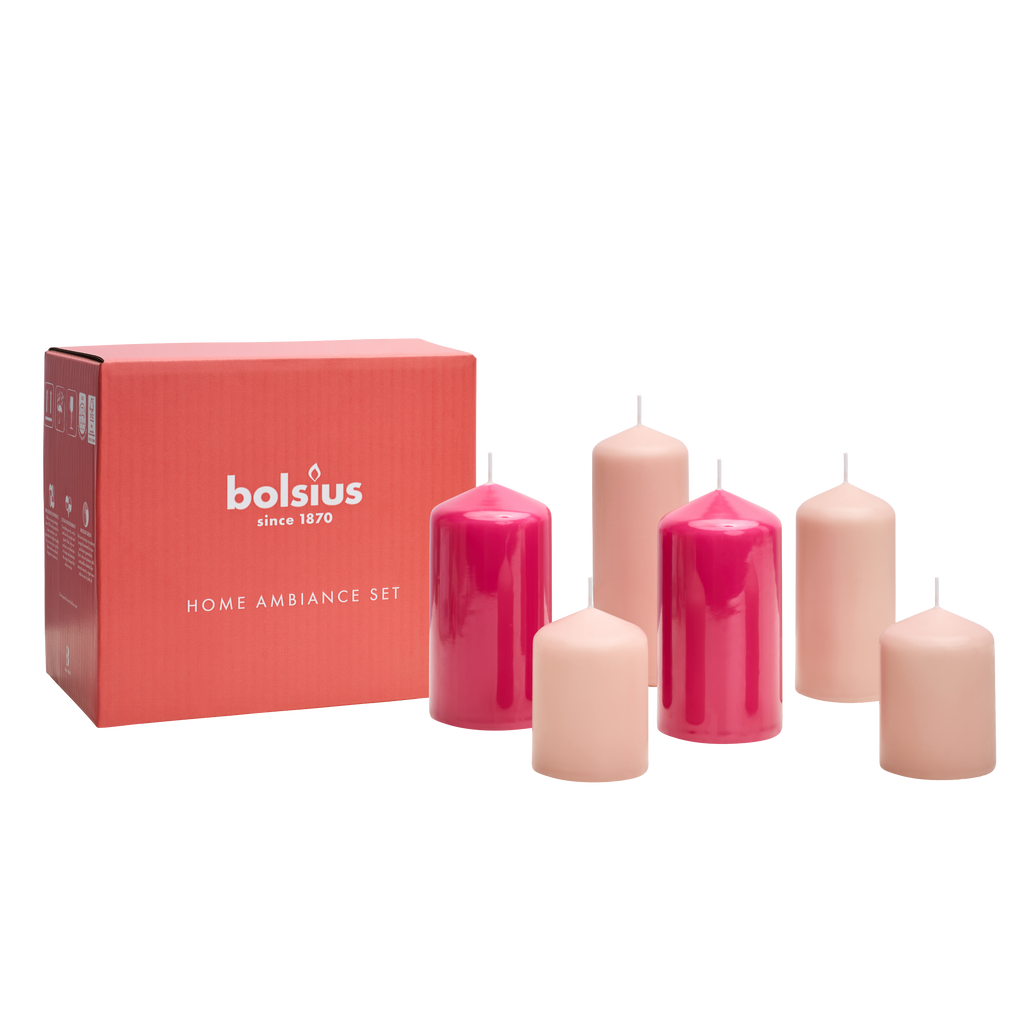 Bolsius - Gladde Stompkaarsen set - Roze