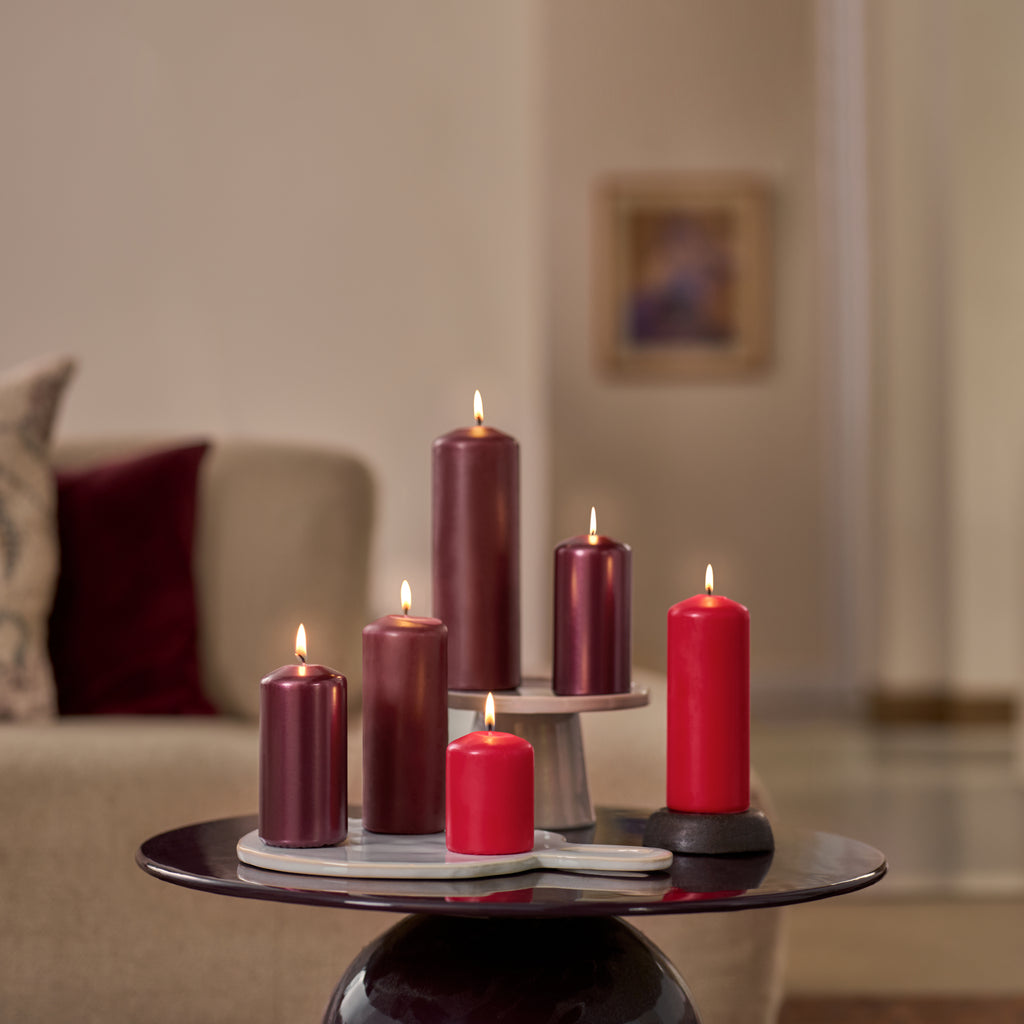 Gladde Stompkaarsen set - Rood