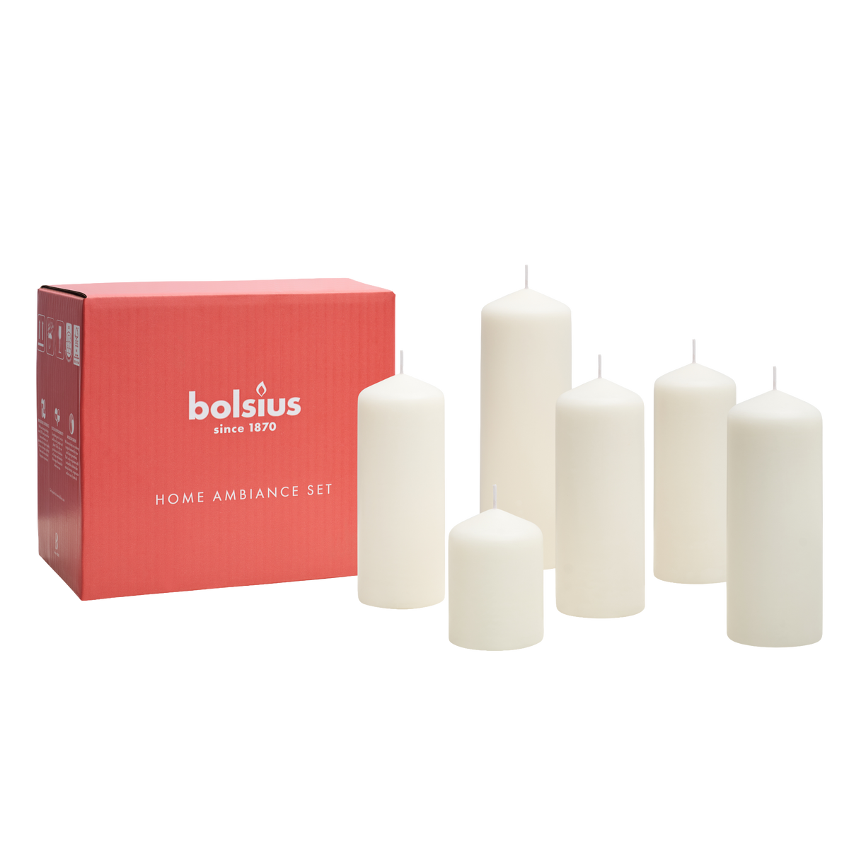 Bolsius - Gladde Stompkaarsen set - Wit - 6 Stuks