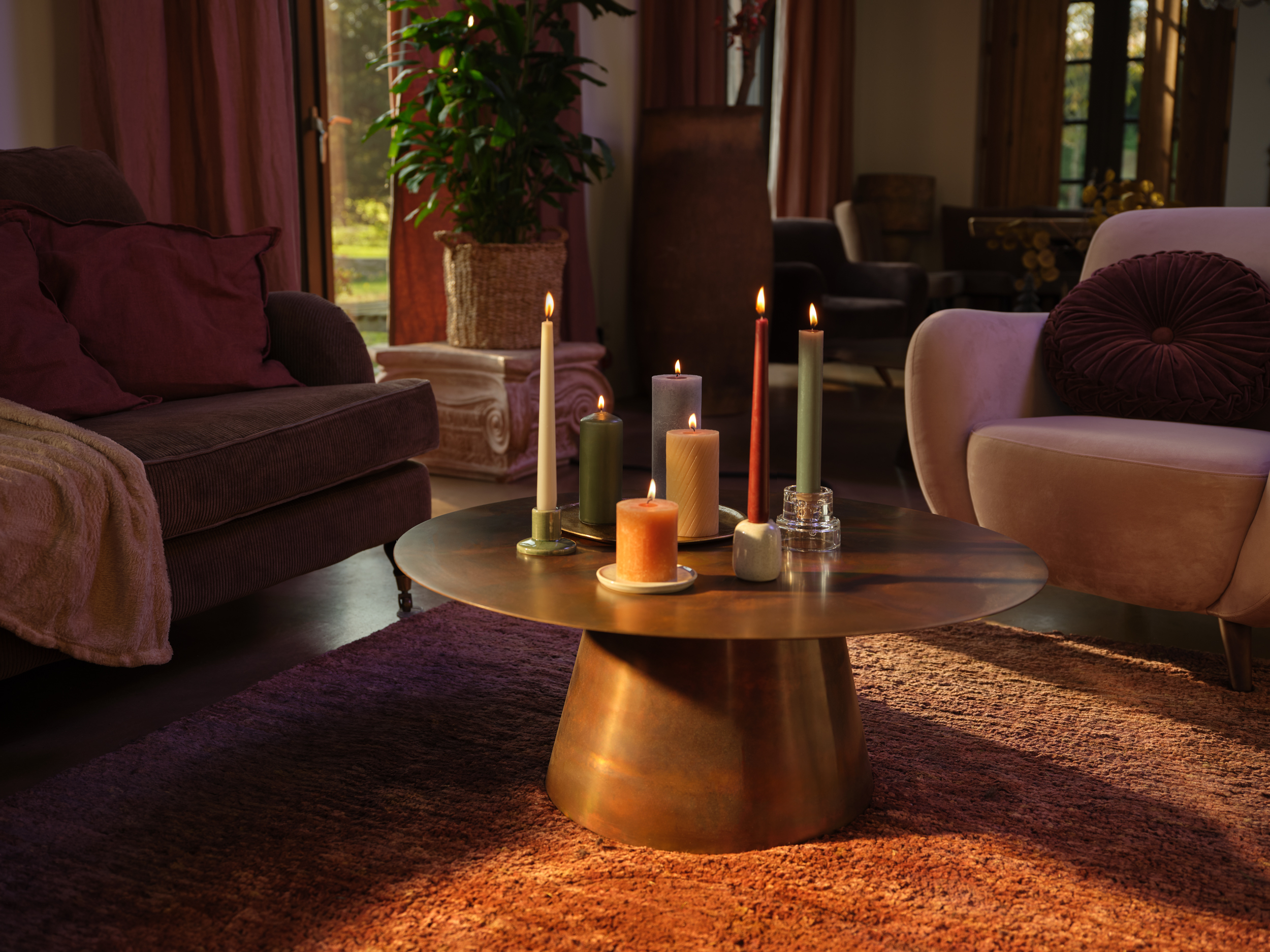 Bolsius Dinerkaarsen Set - 16 stuks - Haptic Luxury - Ivoor - Roze - Rood - Goud - 7 Branduren