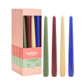 Bolsius - Dinerkaarsen Set - 16 stuks - Playful Class - Rood - Wit - Blauw - Groen - 7 branduren