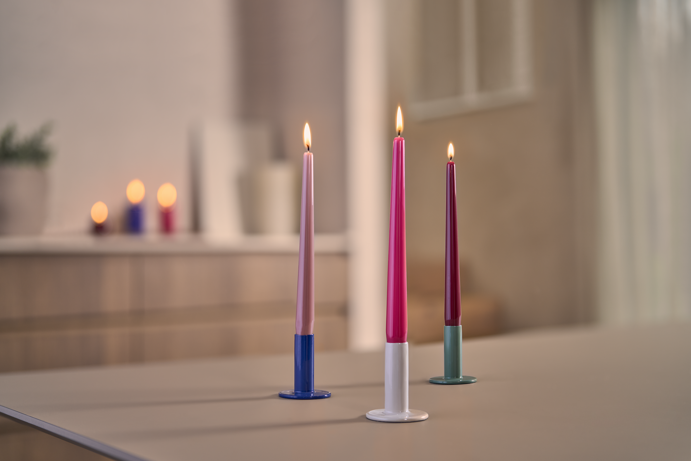 Bolsius - Dinerkaarsen Set - 16 stuks - Natural Nude - Beige - Ivoor - Wit - Licht roze - 7 branduren