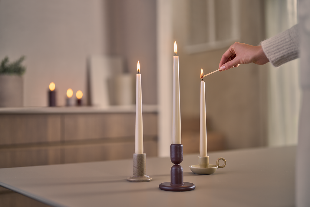 Bolsius - Dinerkaarsen Set - 16 stuks - Natural Nude - Beige - Ivoor - Wit - Licht roze - 7 branduren