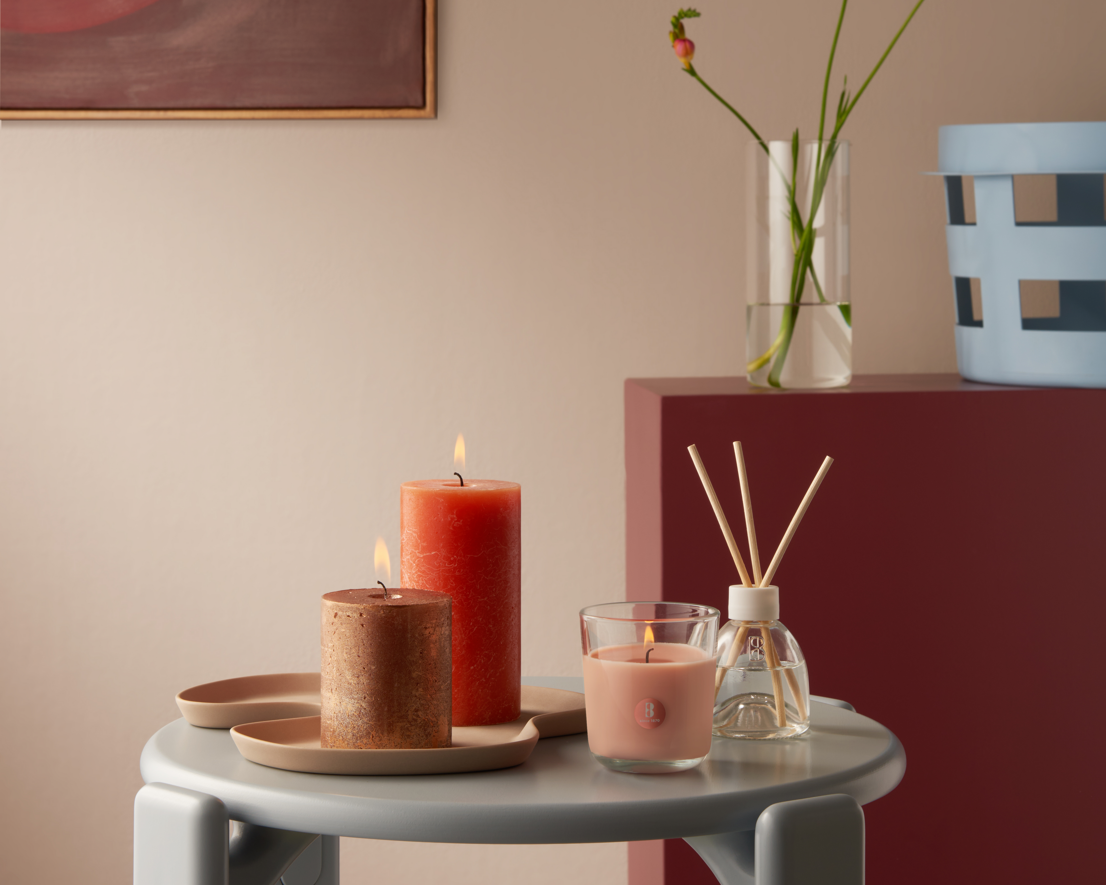 Bolsius - Rustieke Kaarsen Set - Geur Set - Giftset - Juicy Bliss - Peach