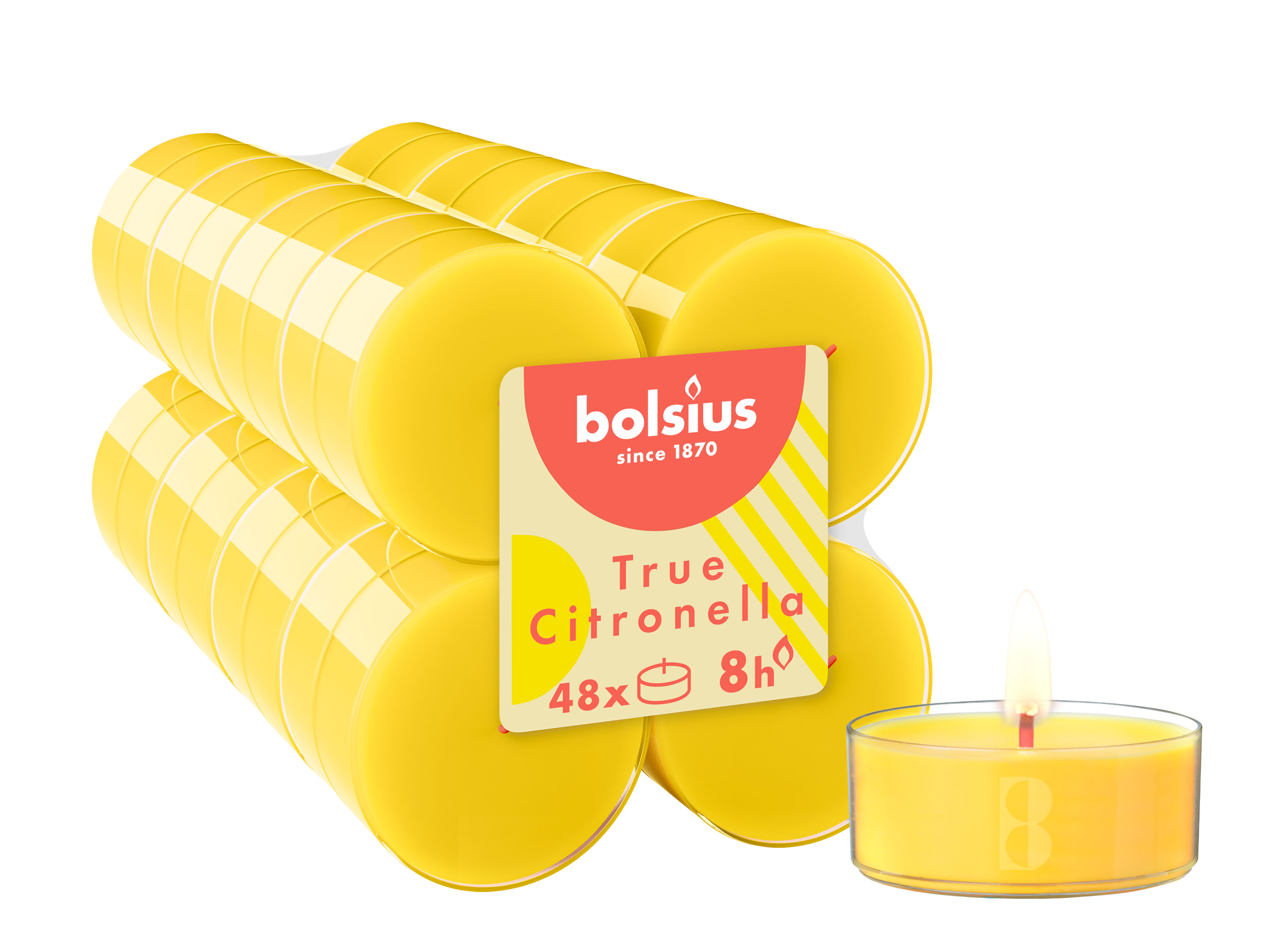 Bolsius - 48 Maxi Geurtheelichten - Citronella - Waxinelichten