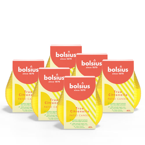 Bolsius - 6 Geurkaarsen - Citronella - Buitenkaars - Geel