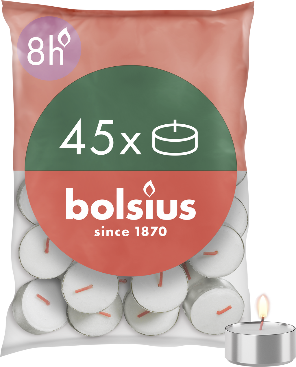 Bolsius - 270 Waxinelichtjes - Theelichtjes - 8 uur - Wit - 8 branduren - Grootverpakking