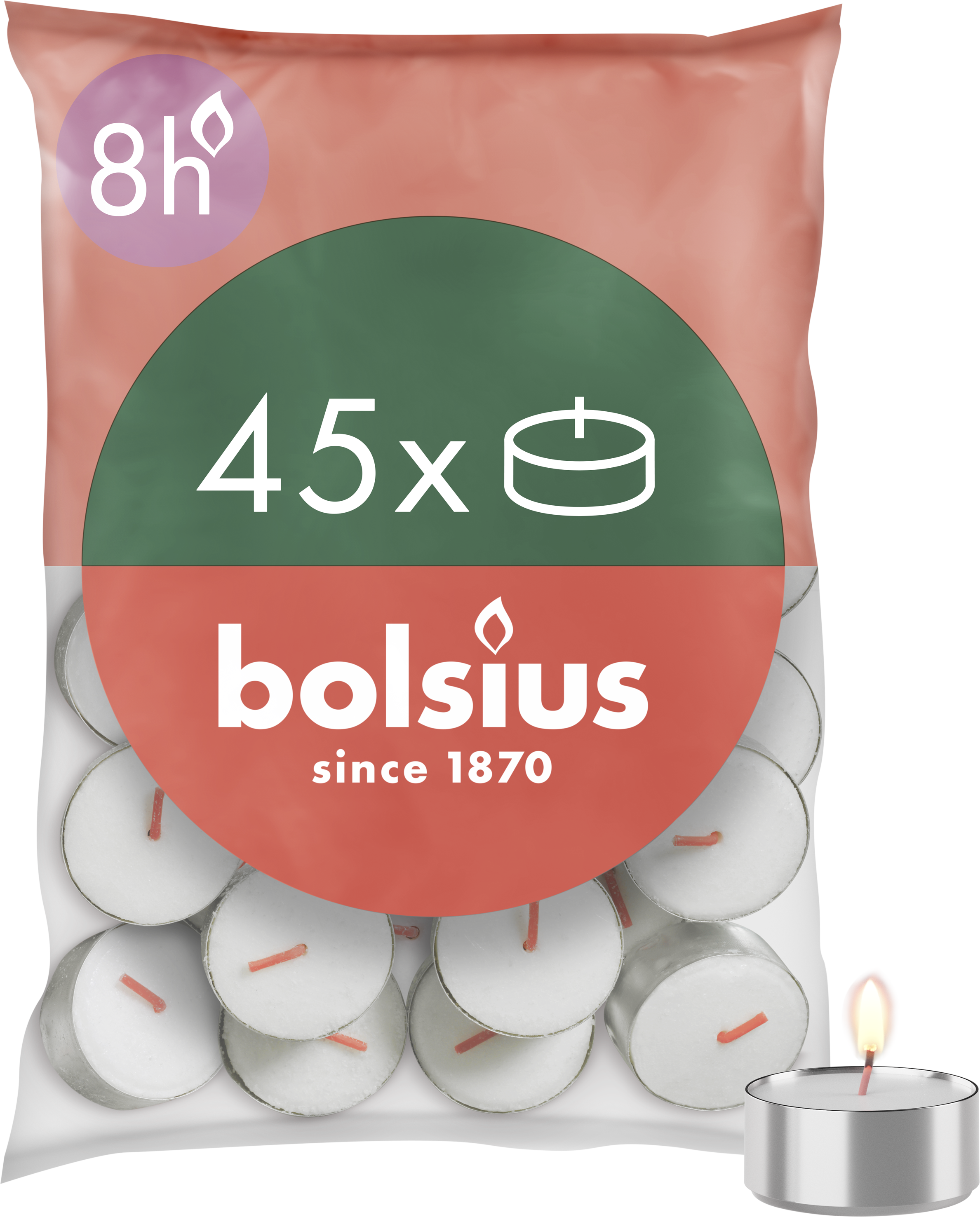 Bolsius - 270 Waxinelichtjes - Theelichtjes - 8 uur - Wit - 8 branduren - Grootverpakking